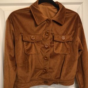 Juniors Waist Length light Corduroy Brown Jacket Junior Small